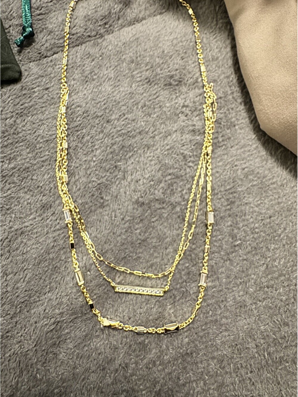 NEW Kendra Scott 3 Layer Gold & Crystal Rhinestone Necklace
